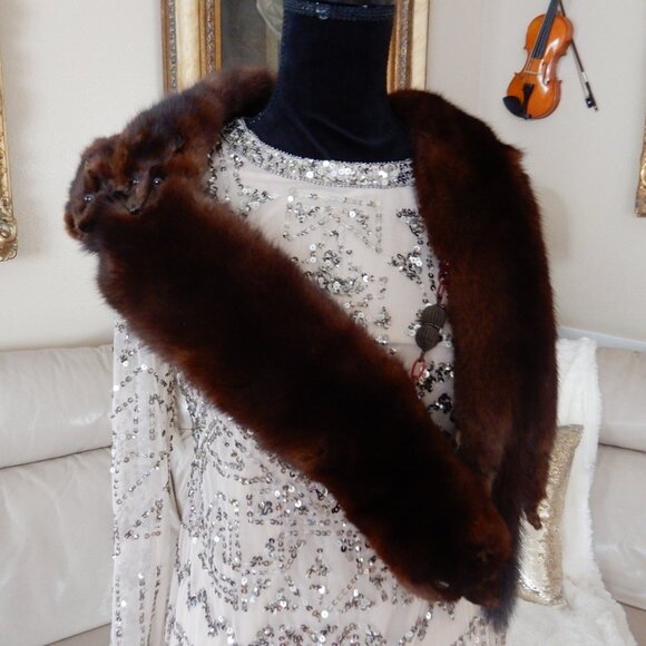 Vtg.1940's /1950's Genuine Mink Shawl - Picture 2 of 8